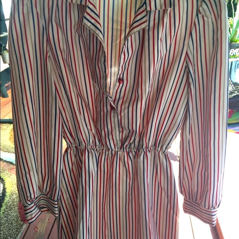 Vintage style striped , above knee dress.